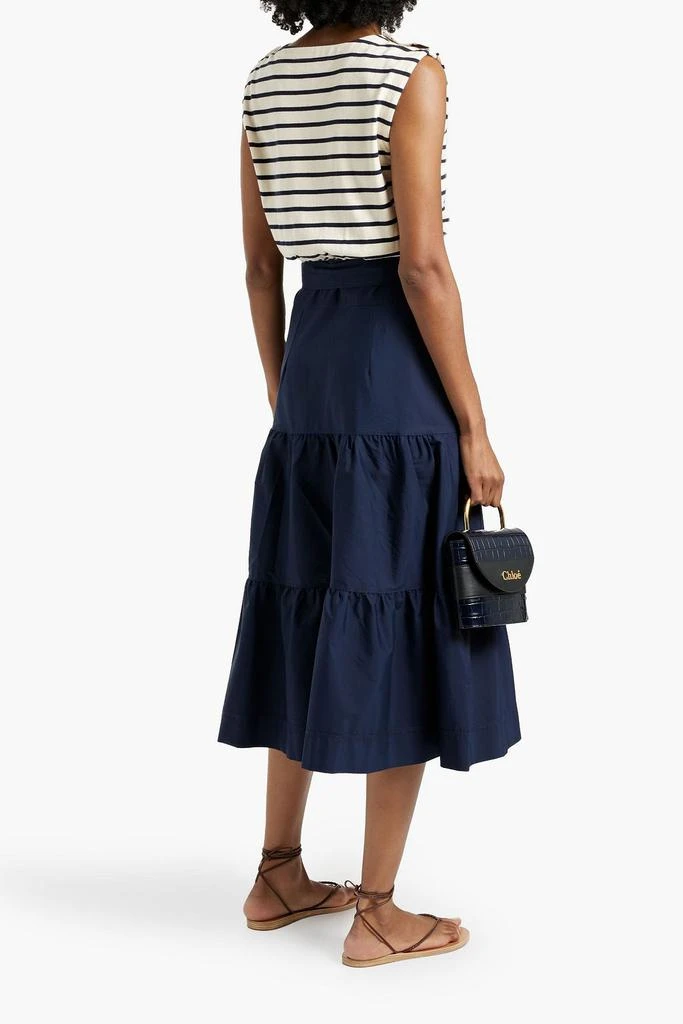 VERONICA BEARD Pazila striped cotton-jersey and poplin midi dress 3