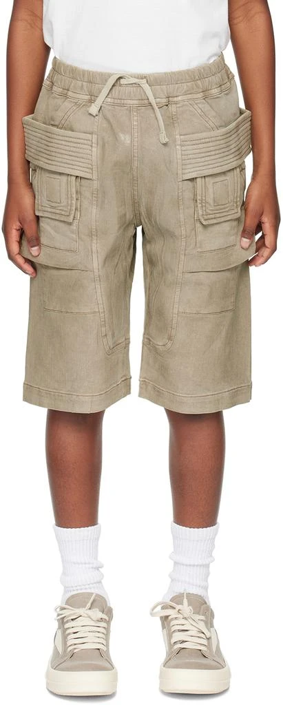 Rick Owens Kids Off-White Creatch Cargo Pods Denim Shorts
