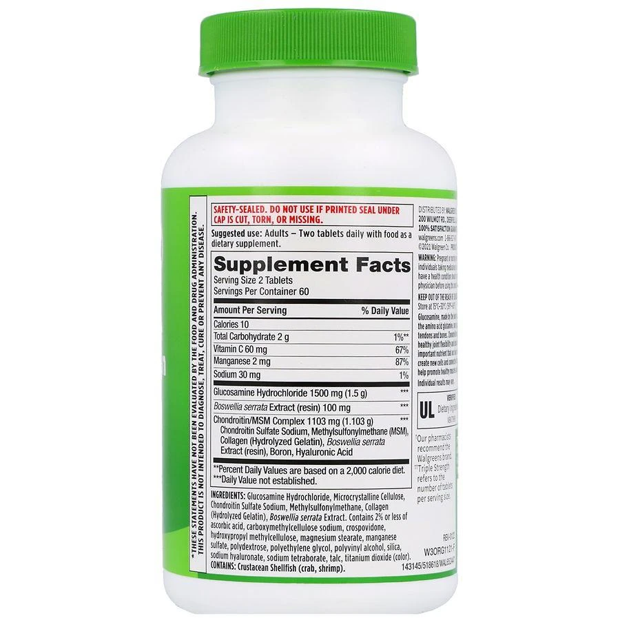 Walgreens Glucosamine & Chondroitin Complex Tablets Triple Strength 3