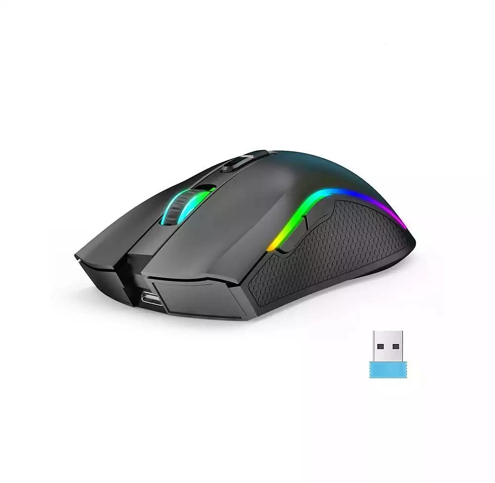 risokeys RGB Wireless Gaming Mouse - 6-Speed DPI (Up to 4800), 650mAh Rechargeable, Ergonomic for Gaming/Office, Easy-to-Use for Gamers/Professionals