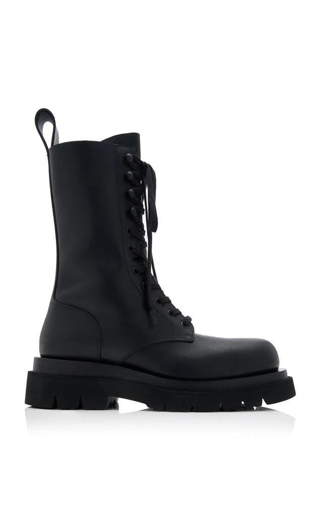 Shop Bottega Veneta Lug Lace-Up Boot Military Calf Black IT