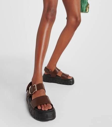 Miu Miu 50 leather platform sandals 7