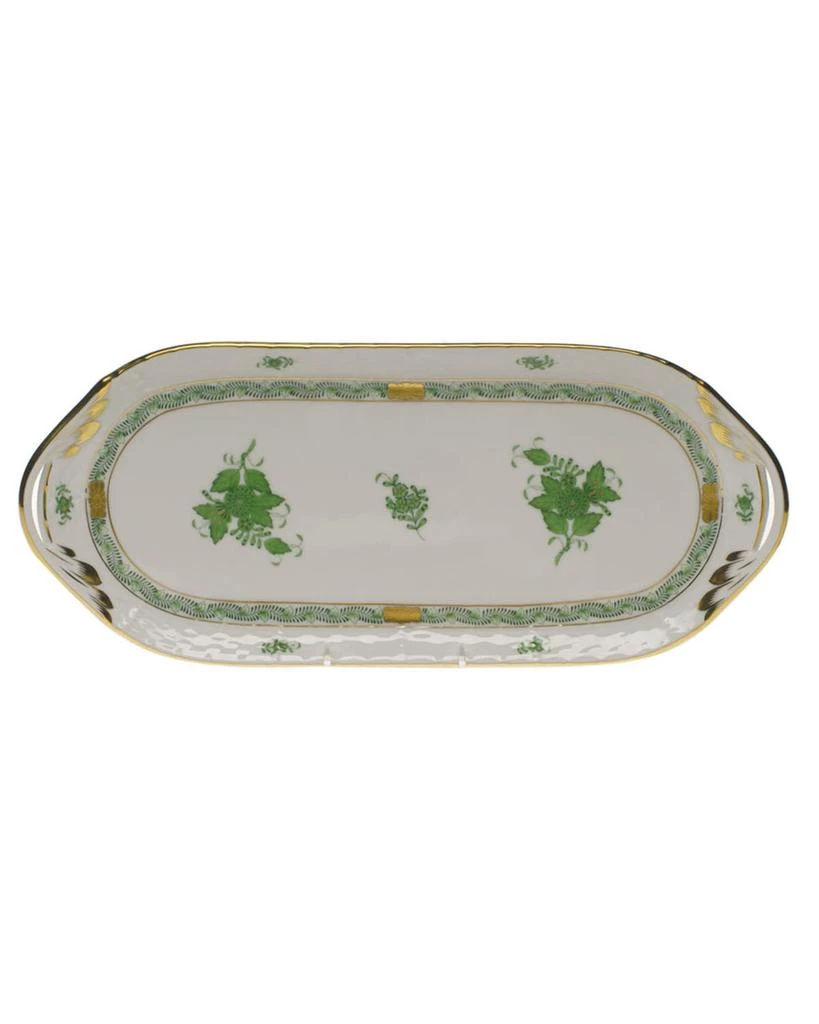 Herend Chinese Bouquet Green Sandwich Tray 1