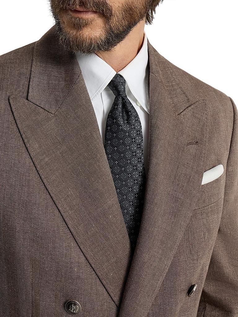 Brunello Cucinelli Geometric Patterned Silk Tie