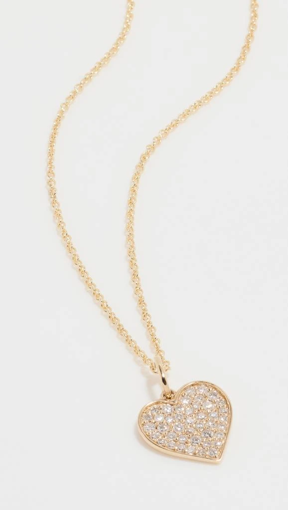 Sydney Evan 14k Mini Pave Heart Charm Necklace 1