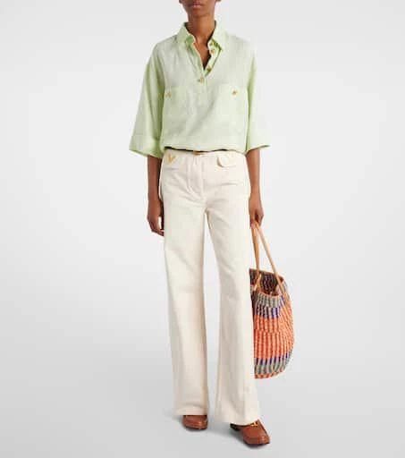 Valentino Oversized linen polo shirt 2