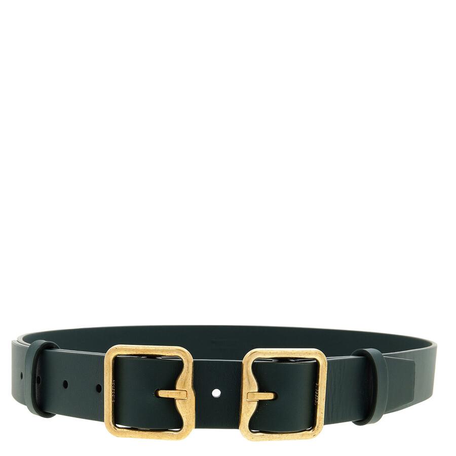 Burberry Double Buckle Leather Belt