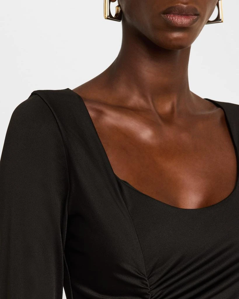 Black Halo Atlanta Ruched High-Low Jersey Maxi Dress 5