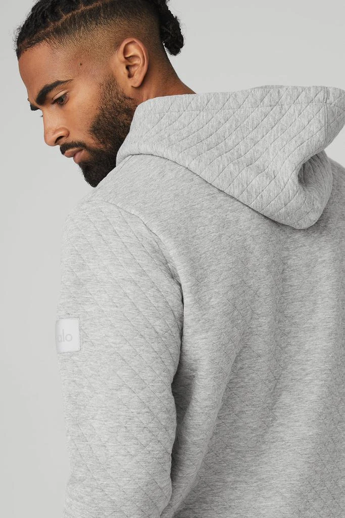 Alo Quilted Stadium Hoodie - Athletic Heather Grey 4