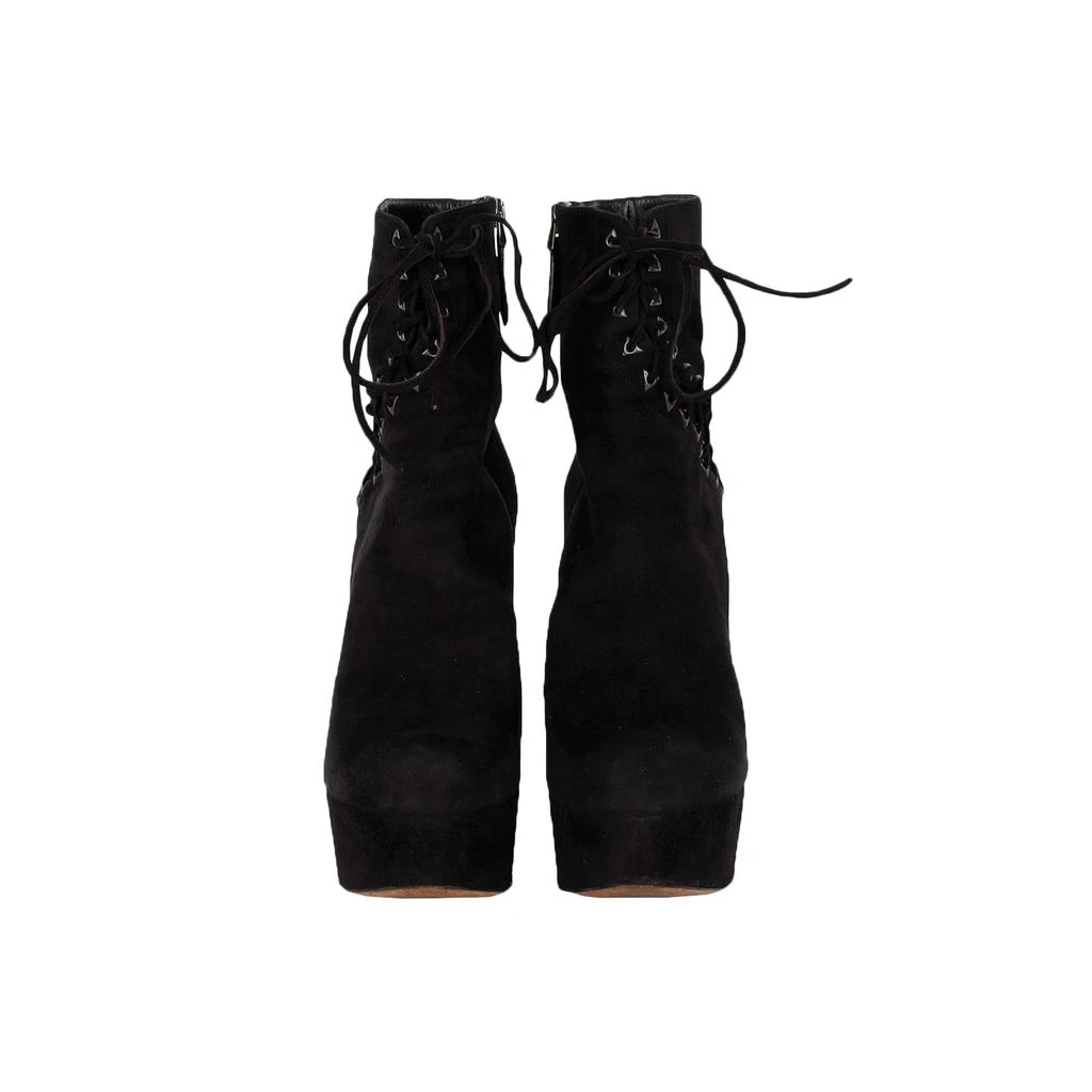 Alaïa Black Suede Lace-up Corset Booties- '20s 2