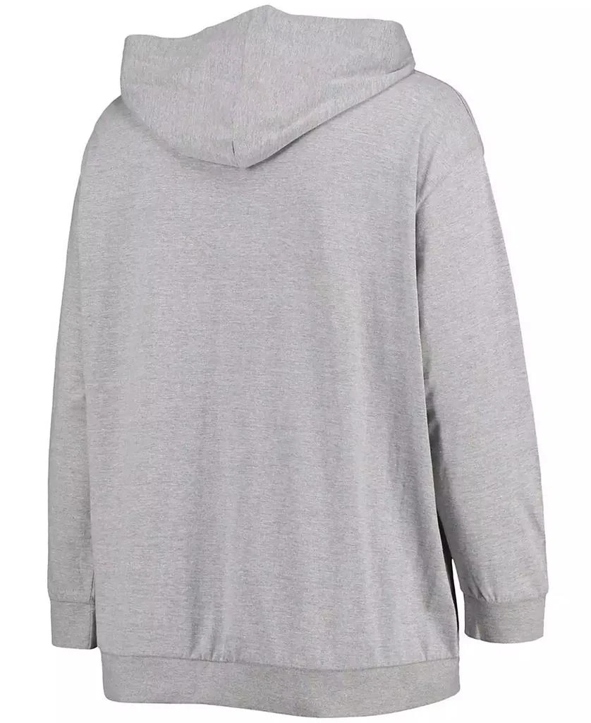 Fanatics Women's Plus Size Heathered Gray New England Patriots Lace-Up Pullover Hoodie 2