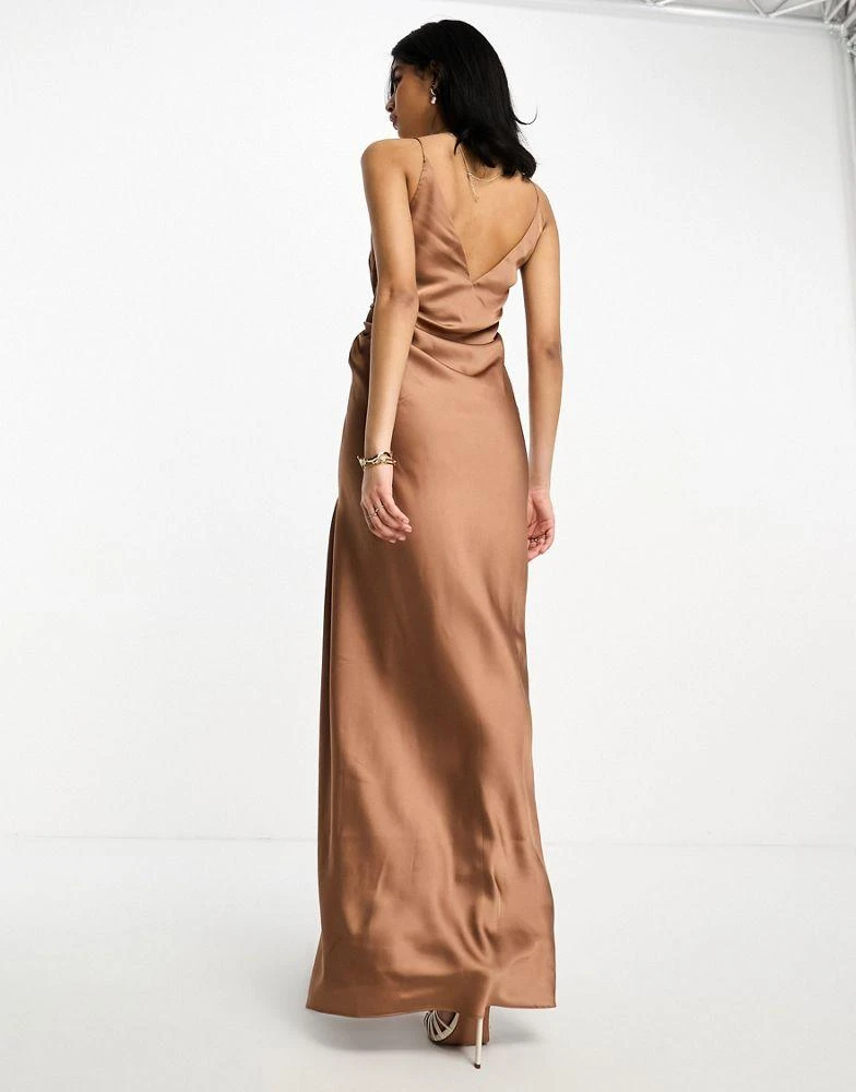 ASOS DESIGN Bridesmaid satin cami maxi dress with drape detail in mocha - On Sale Now with Up to 45% Off | Discover Exclusive Deals & Savings at BeyondStyle Authentic ASOS DESIGN Bridesmaid satin cami maxi dress with drape detail in mocha - On Sale Now with Up to 45% Off | Discover Exclusive Deals & Savings at BeyondStyle Authentic