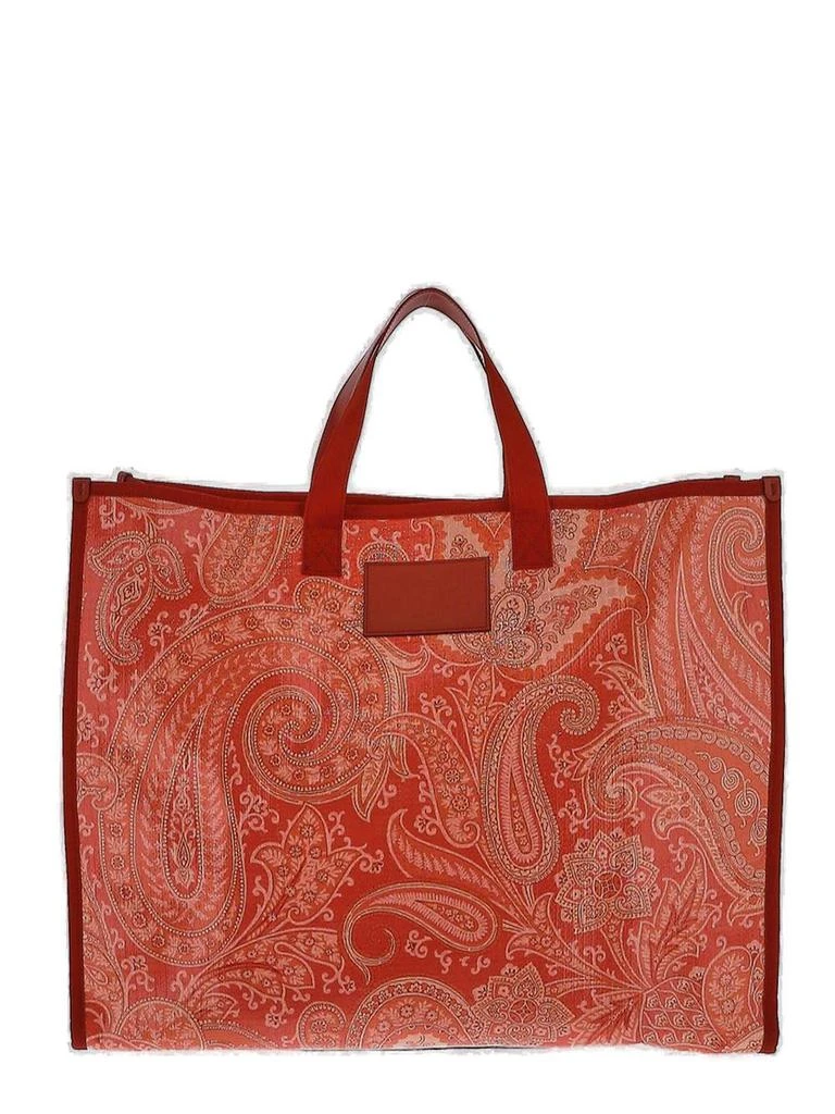 ETRO Etro Paisley Printed Logo Patch Tote Bag 1