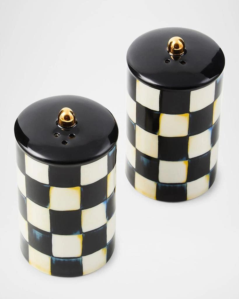 MacKenzie-Childs Courtly Check Farmhouse Salt Pepper Shakers, Set of 2 3