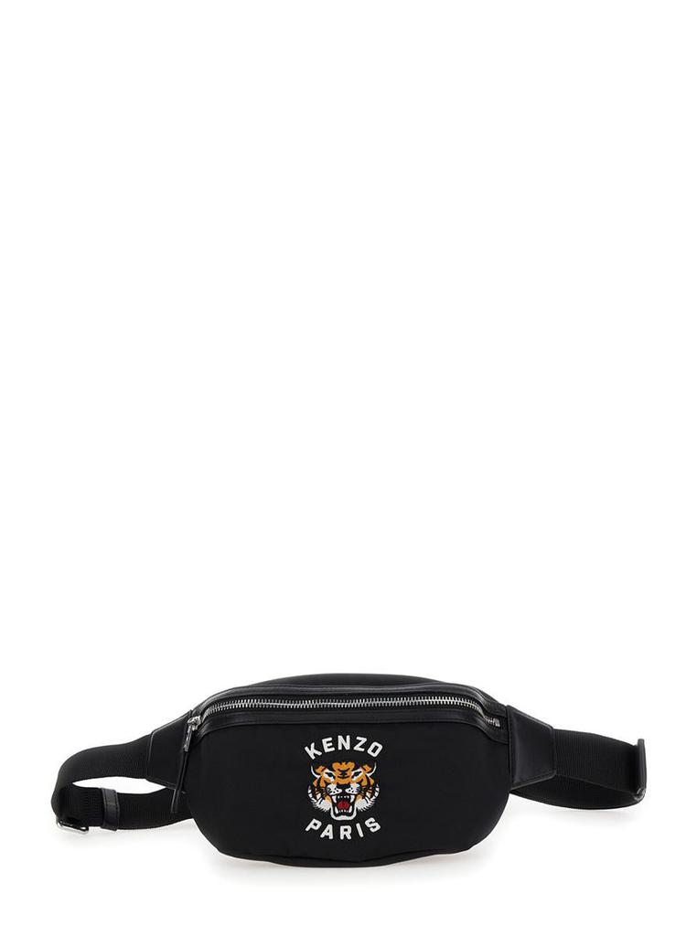 Kenzo Kenzo Varsity Black Fanny Pack With Logo Embroidery In Tech Fabric Man Backpacks BeyondStyle