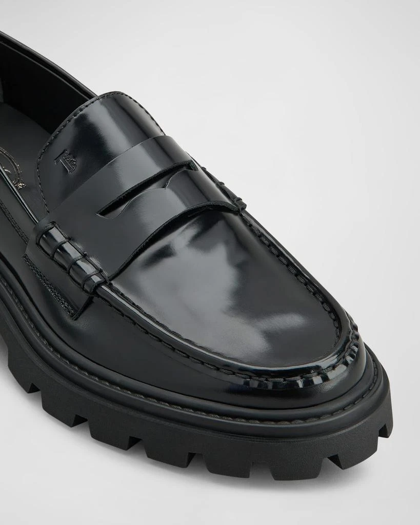 Tod's Calfskin Lug-Sole Penny Loafers 4