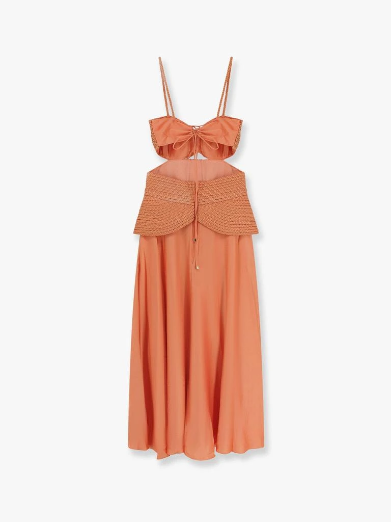 PatBO Satin sunset midi dress with braided corset 5