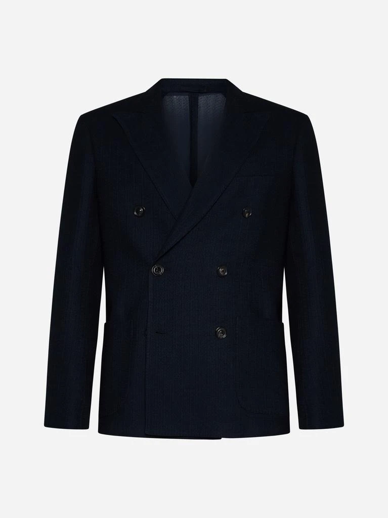 LARDINI Cotton double-breasted blazer 1