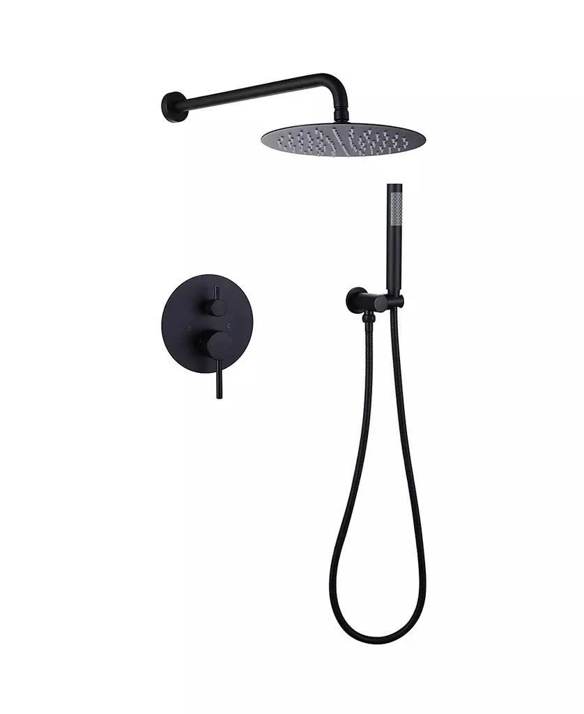 Greenspring 1-Handle 2-Spray Rain Shower Faucet and Hand Shower Combo Kit in Brushed Gold (Valve Included)
