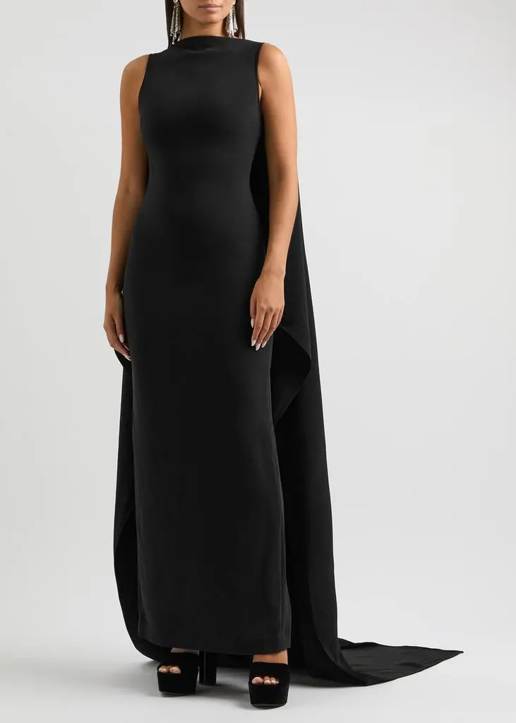 SOLACE LONDON Kaila cape gown  2