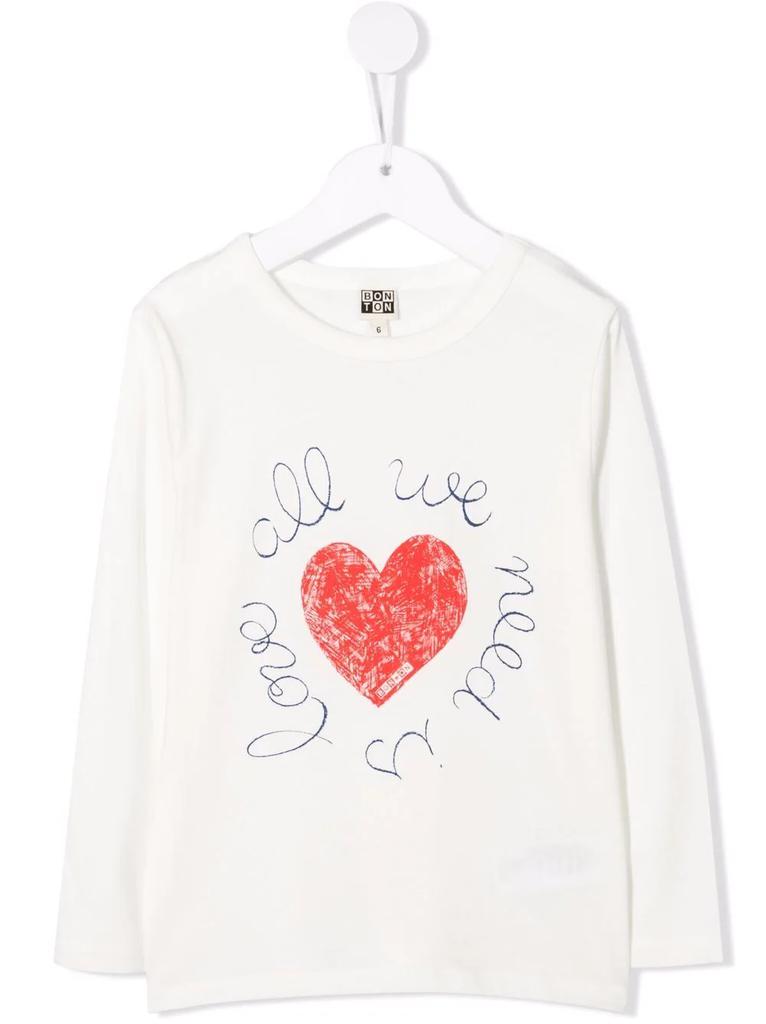 Bonton heart-print organic cotton T-shirt - kids