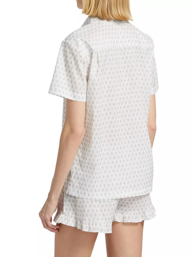 Pour Les Femmes Karl Cotton Leaf-Print Frill Pajamas 5