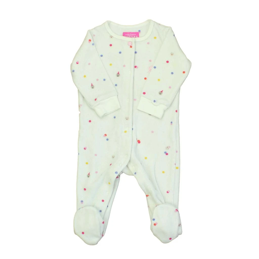 Joules Girls White | Multi 1-piece footed Pajamas 1