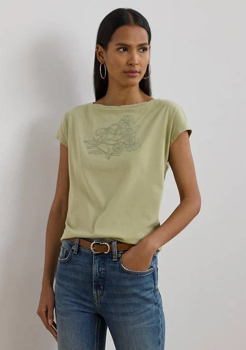 Ralph Lauren Ralph Lauren Petite Embroidered Jersey T Shirt 1