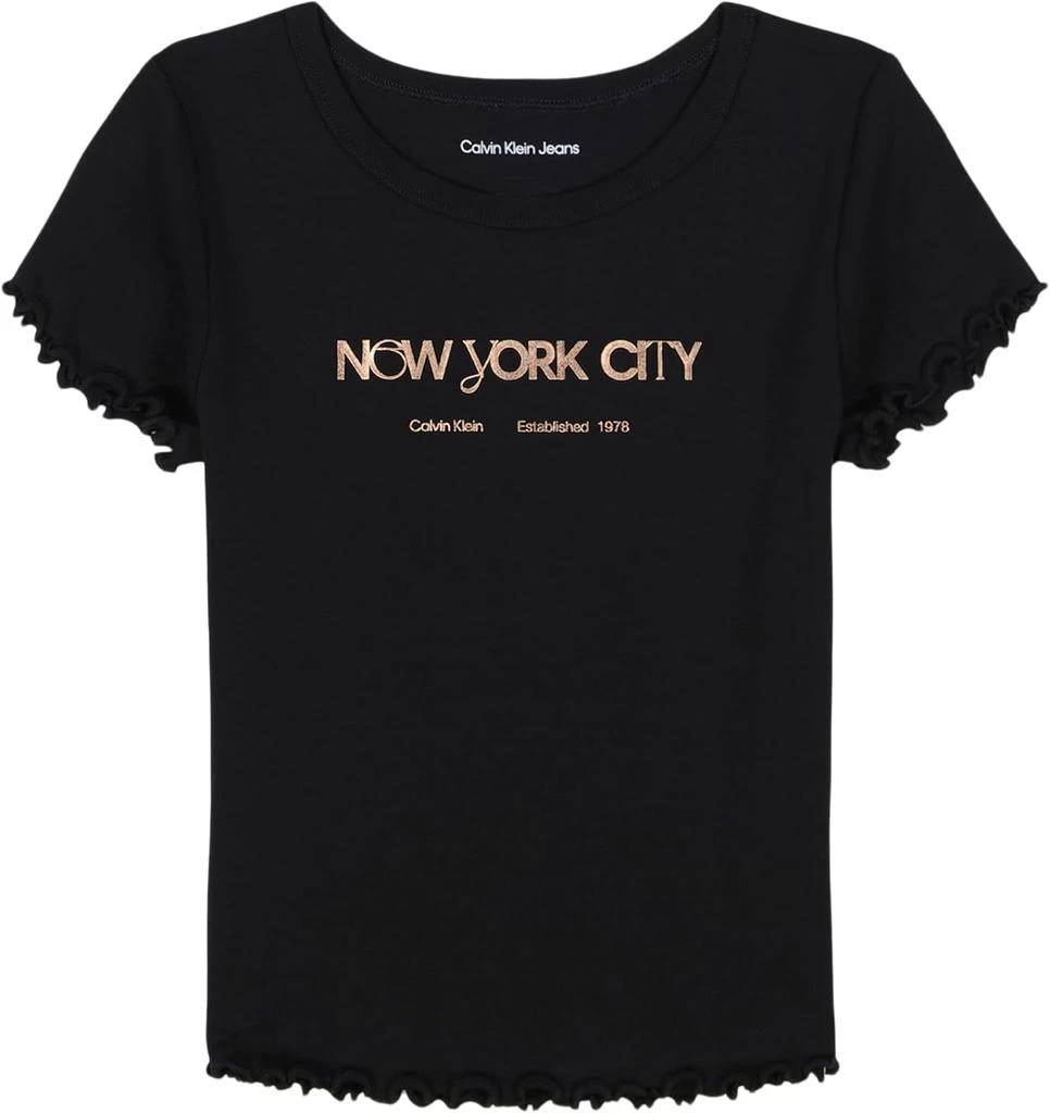 Calvin Klein Calvin Klein Girls' Short Sleeve Babydoll T-Shirt, Soft & Comfortable
