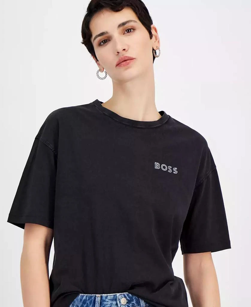 Hugo Boss Women's Cotton Logo Relaxed Crewneck T-Shirt 3