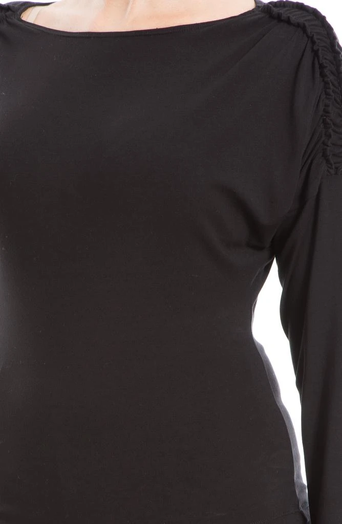 Max Studio Ruched Shoulder Long Sleeve Top 3