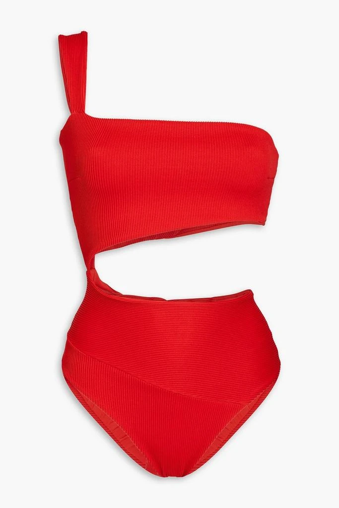 Haight Iu one-shoulder cutout ribbed swimsuit 1
