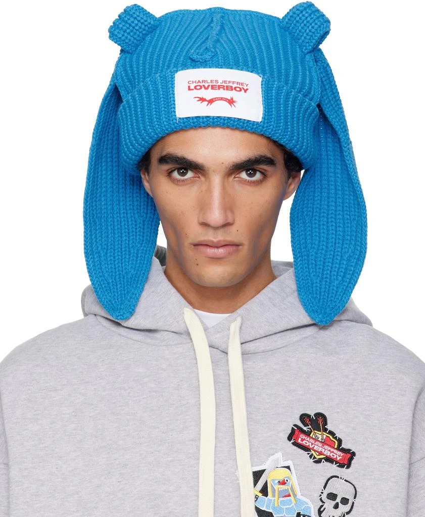 Charles Jeffrey Loverboy Blue Chunky Rabbit Beanie