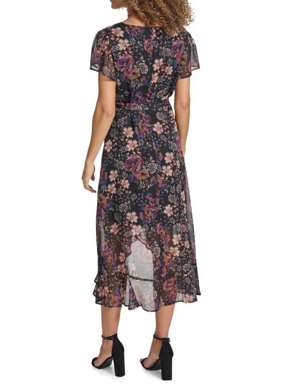 Kensie Floral Chiffon Wrap Dress 2