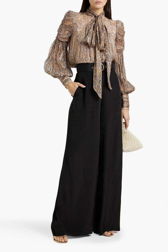 Zimmermann Pussy-bow paisley-print metallic silk-blend georgette blouse 2