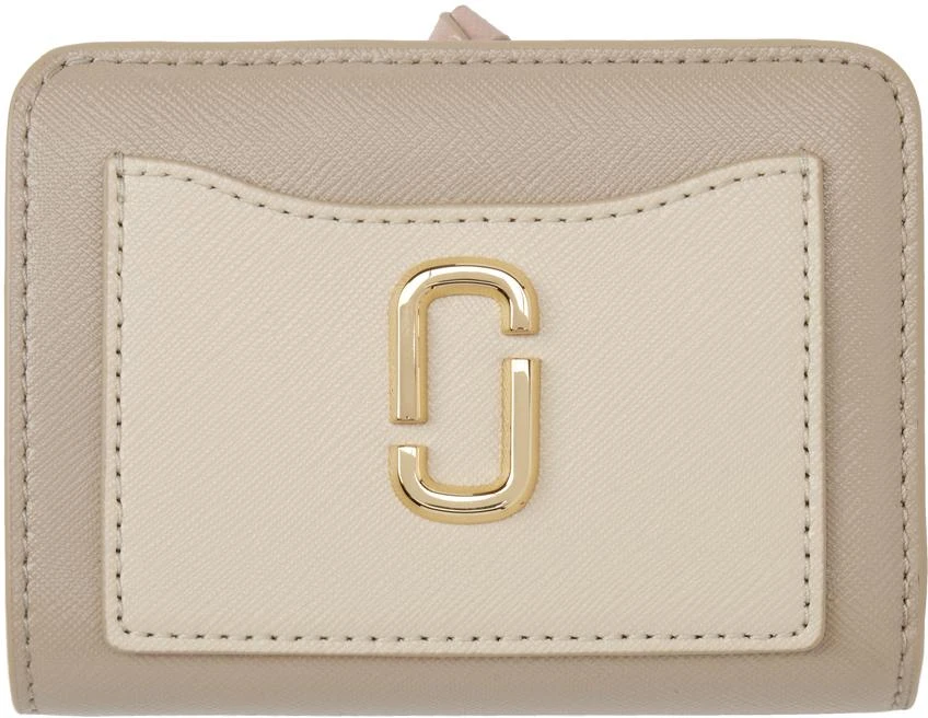 Marc Jacobs Off-White & Taupe 'The Utility Snapshot Mini Compact' Wallet 1