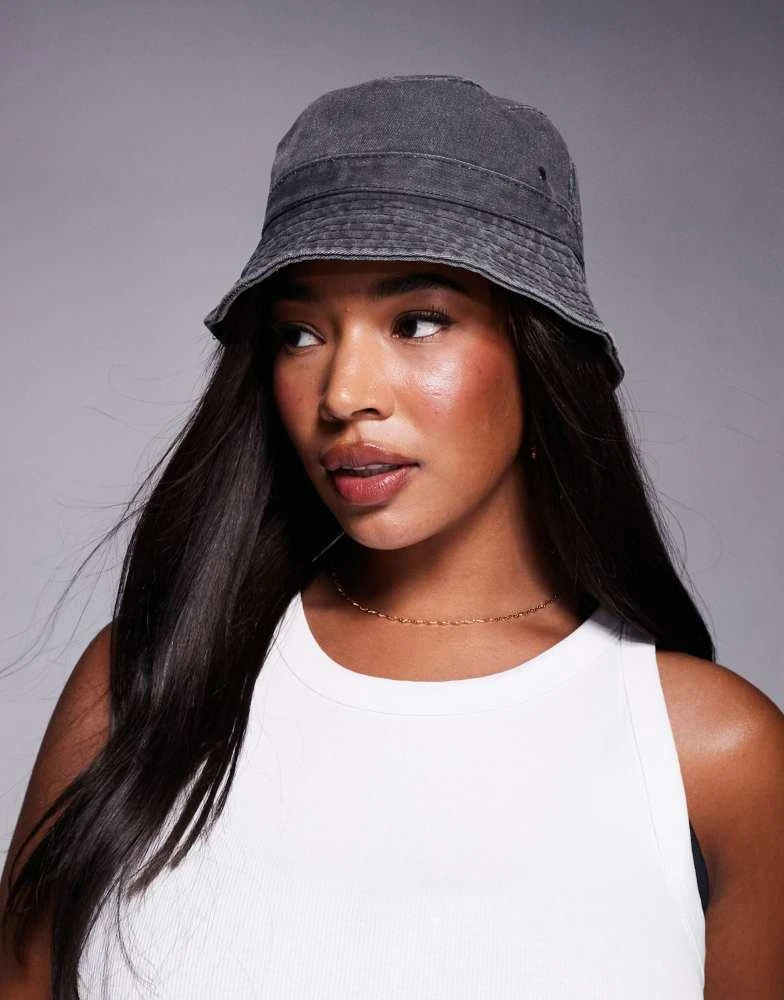 South Beach South Beach cotton bucket hat in washed black 1