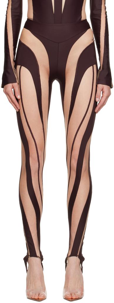 スパッツ・レギンス MUGLER Mesh insert leggings Mugler Mugler Mesh Insert Leggings - Pants - Free Shipping