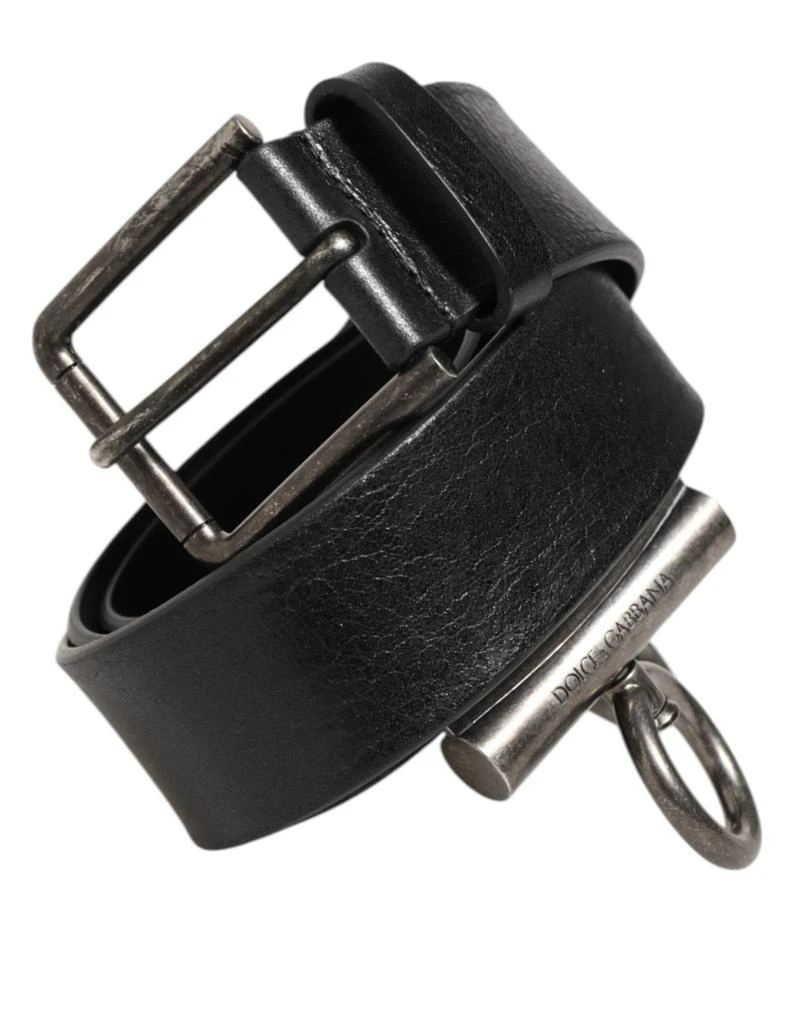 Dolce 
Gabbana Leather Side Rings Brass Buckle Men
s Belt