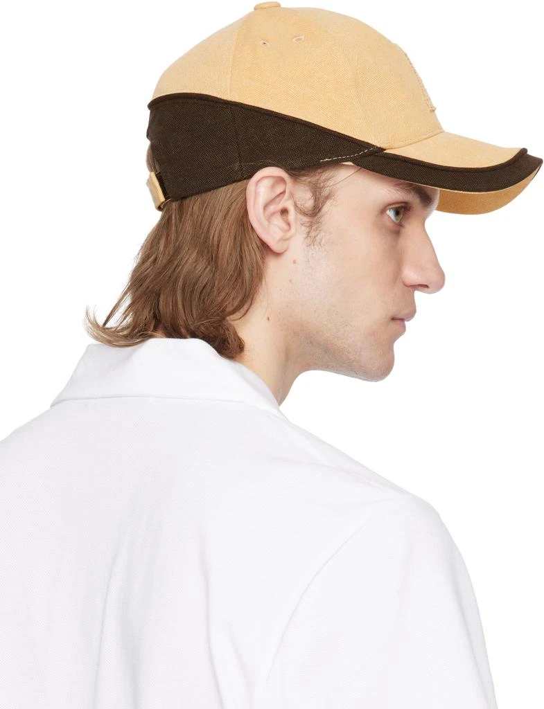 Ambush Beige & Black Canvas 'A' Patch Cap 3