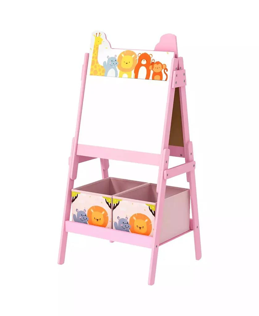 HONGGE Double Sided Kids Art Easel with Whiteboard and Chalkboard