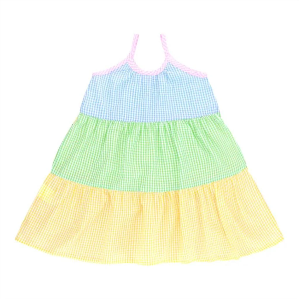 Cos I Said So Cos I Said So - Girl's Patchwork Vichy Paneled Dress 3