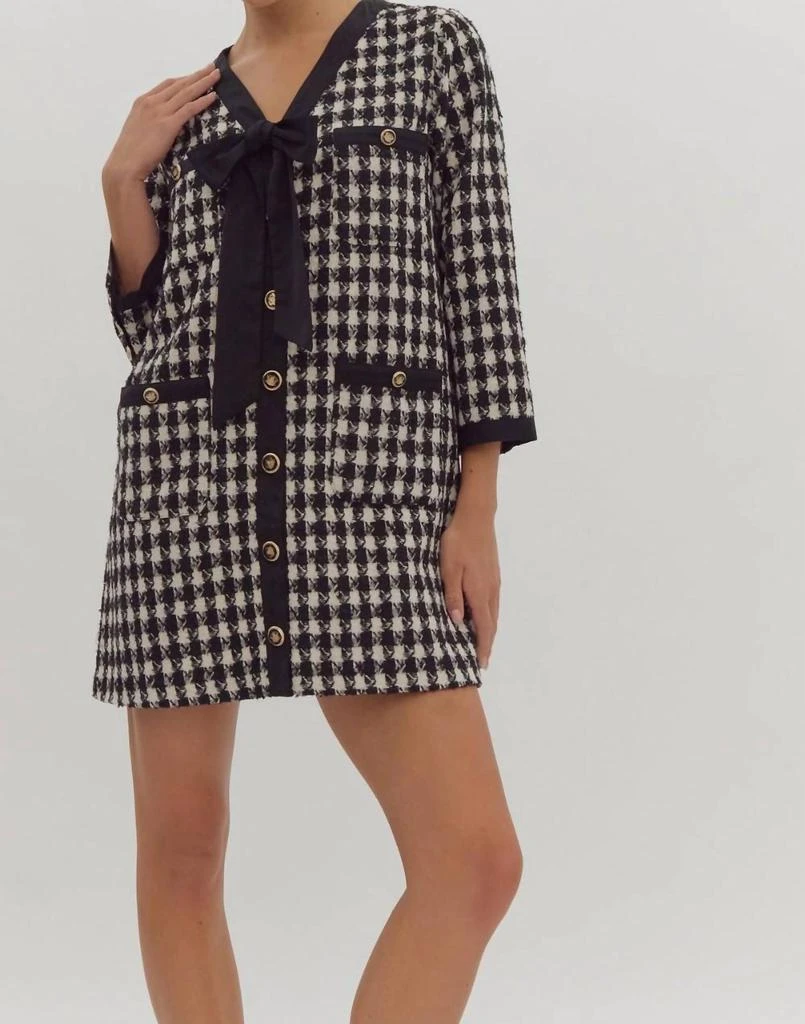 entro Entro - TWEED DRESS WITH SELF TIE 1