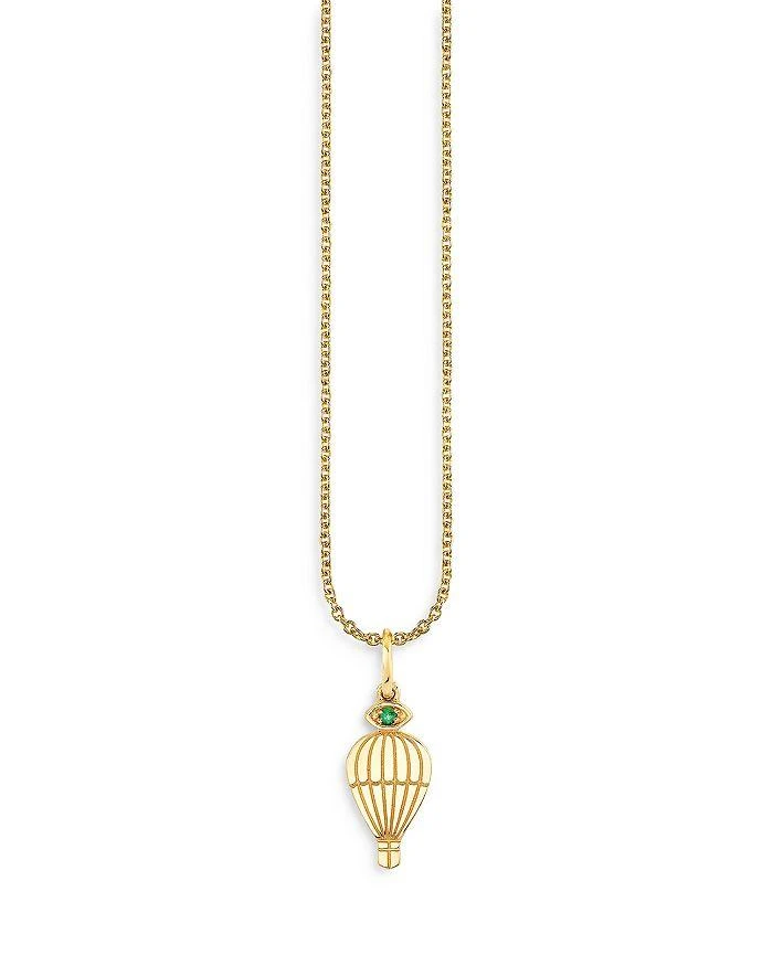 Sydney Evan Wicked x Sydney Evan 14K Yellow Gold Pure Hot Air Balloon Charm Necklace, 18"