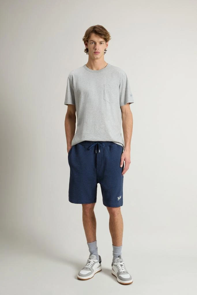 Woolrich Shorts in Pure Cotton Mouliné Fleece - Men - Gray 1