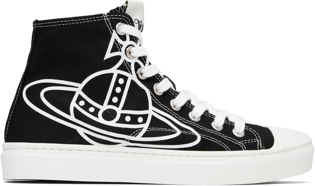 Vivienne Westwood Black Plimsoll High Top Canvas Sneakers