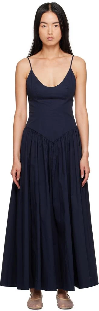 Staud Navy Dena Midi Dress 1