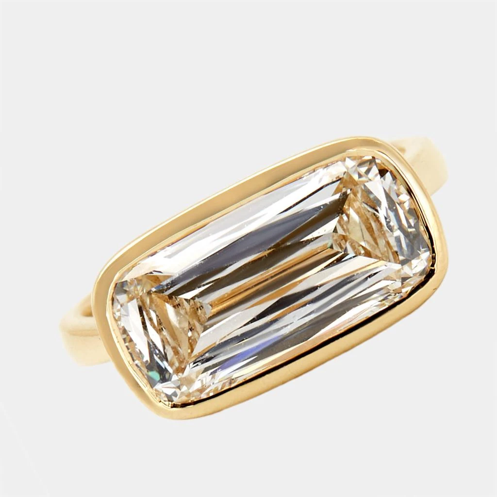 The Diamond Edit 5.30 cts Elongated Cushion 18k Yellow Gold Lab Grown Diamonds Ring Size 51 4