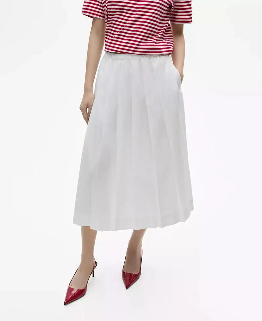 Mango Women's Cotton Pleated Skirt 1