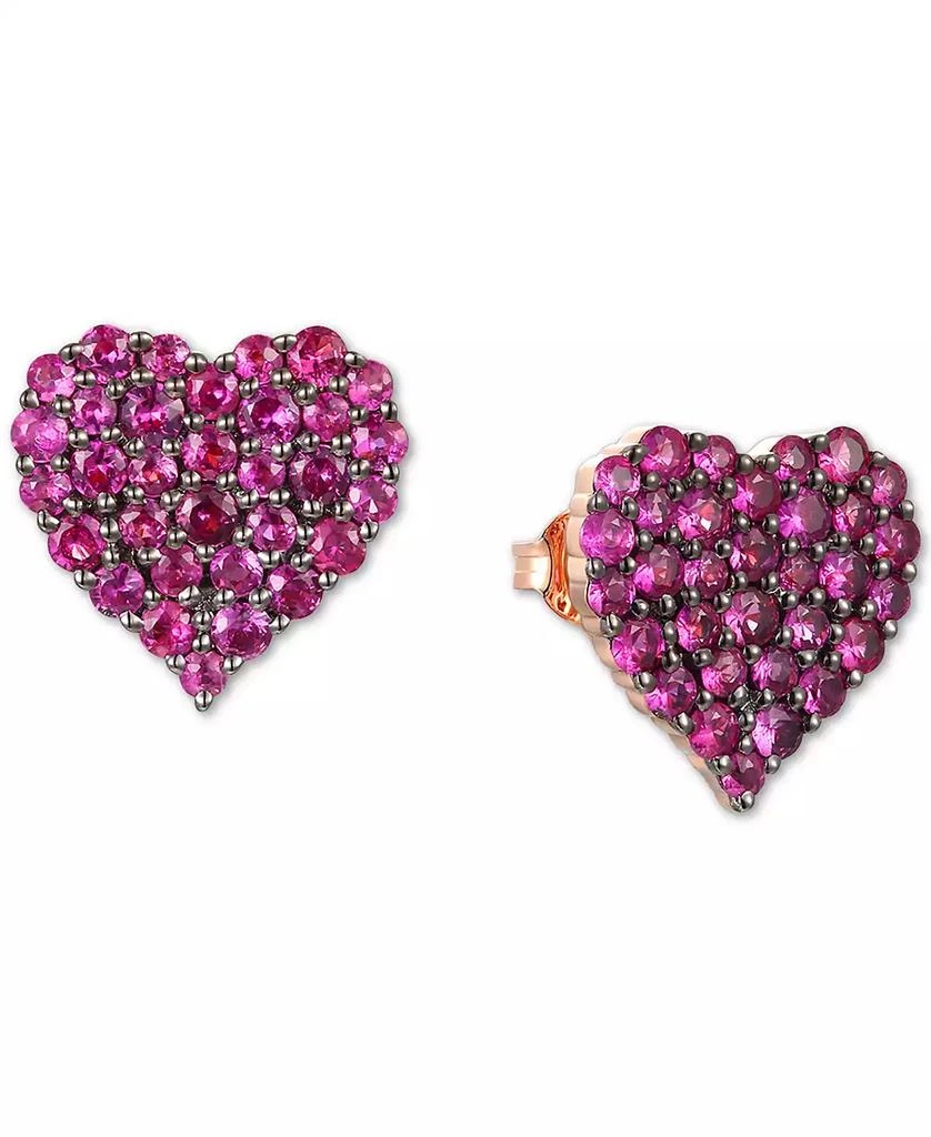 Le Vian Passion Ruby™ Heart Cluster Stud Earrings (1-1/5 ct. t.w.) in 14k Rose Gold 1